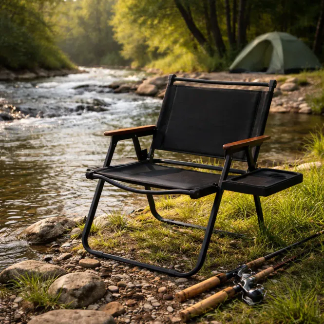 Hovedbilde Camping- og fiskestol sammenleggbar Kermit svart