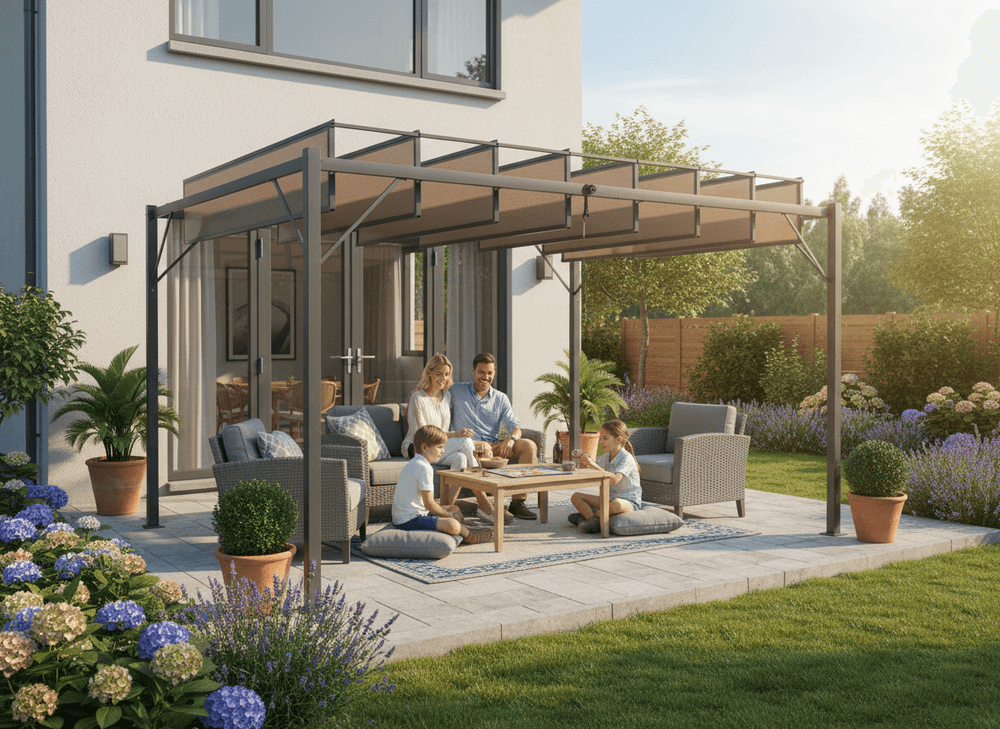 Pergola med justerbare lameller - 3x4 m