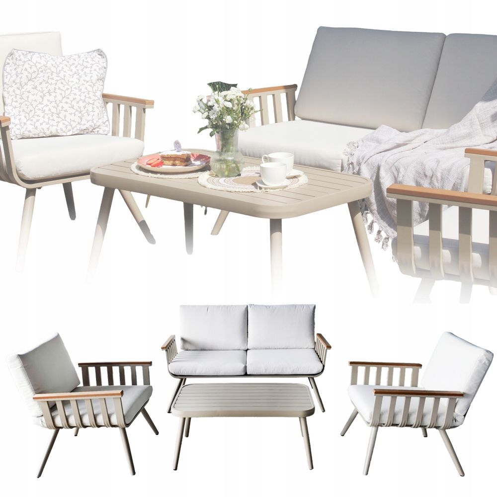 Hagemøbelsett Kefalonia - sofa, stoler og bord