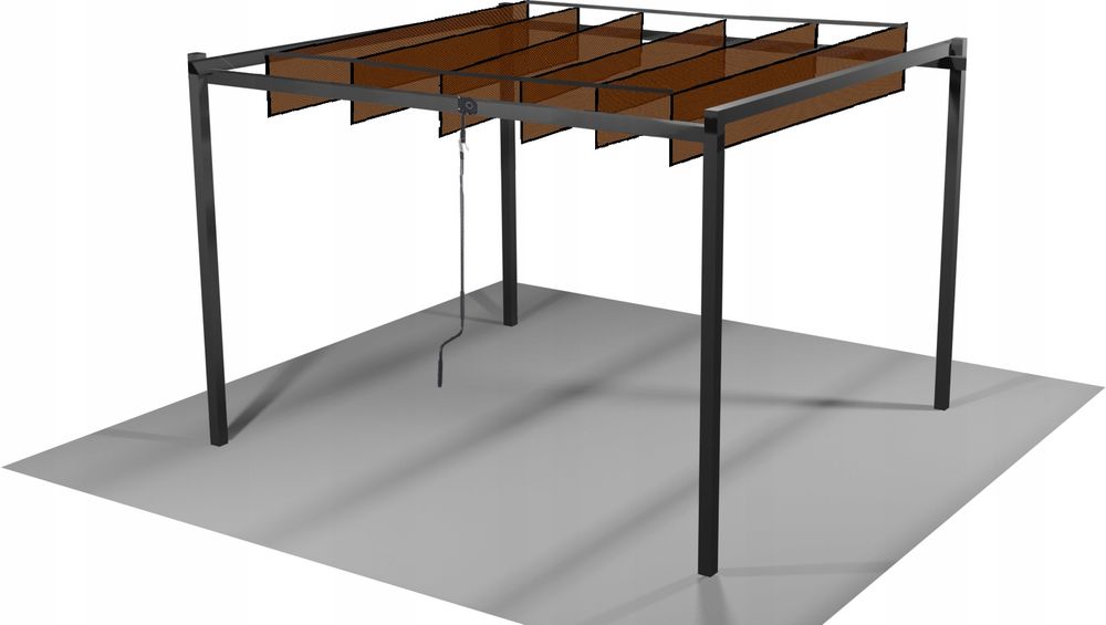 Pergola med justerbare lameller - 3x3 m
