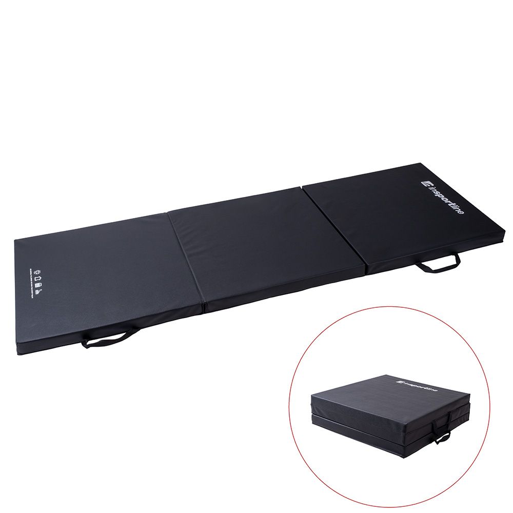 Sammenleggbar treningsmatte 180x60x5cm - sort