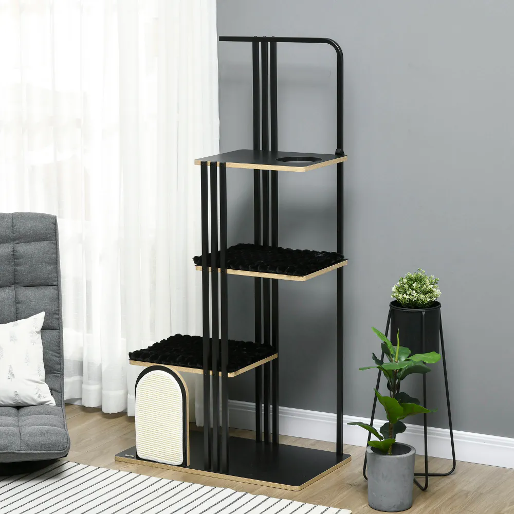 Klorestativ i industriell stil – svart, 170 cm