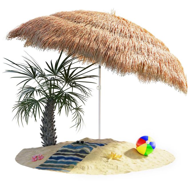 Hovedbilde Parasoll Ø 160 cm Hawaii natur