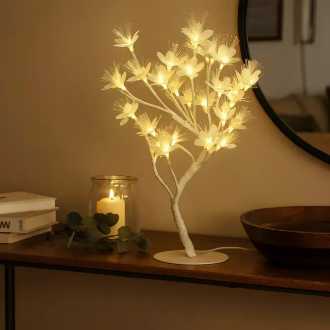 Hovedbilde Blomster tre med fiber optisk lys
