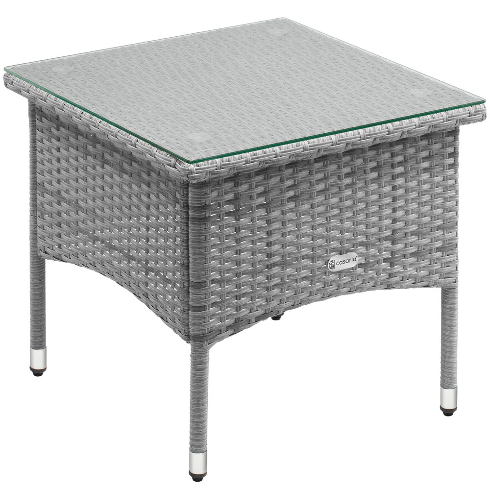 Lounge-bord kunstrotting 50×50×45 cm - grå