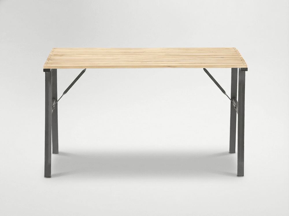 Hagebord tre og stål 120 × 60 × 71 cm