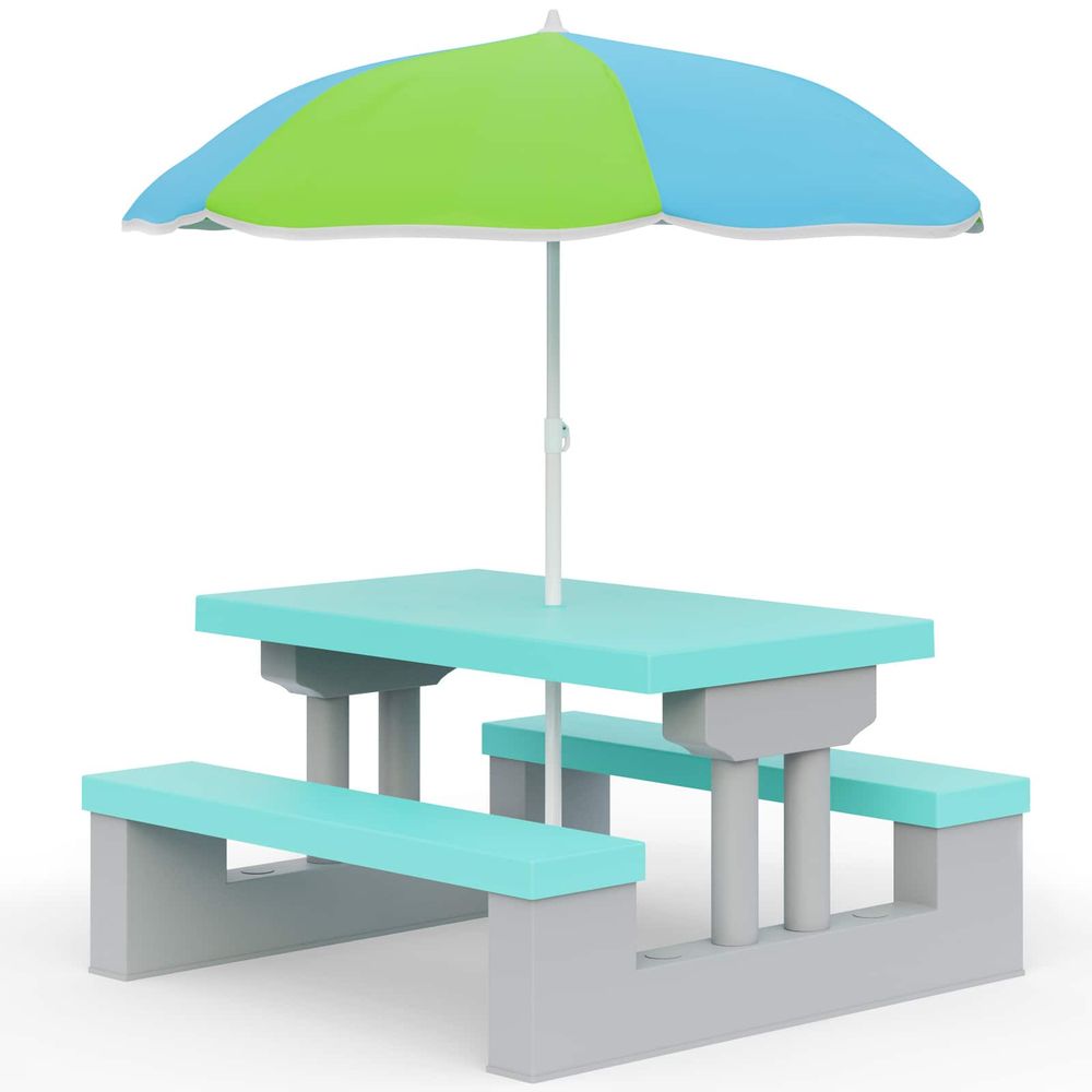 Piknikkbord barn med parasoll - mint