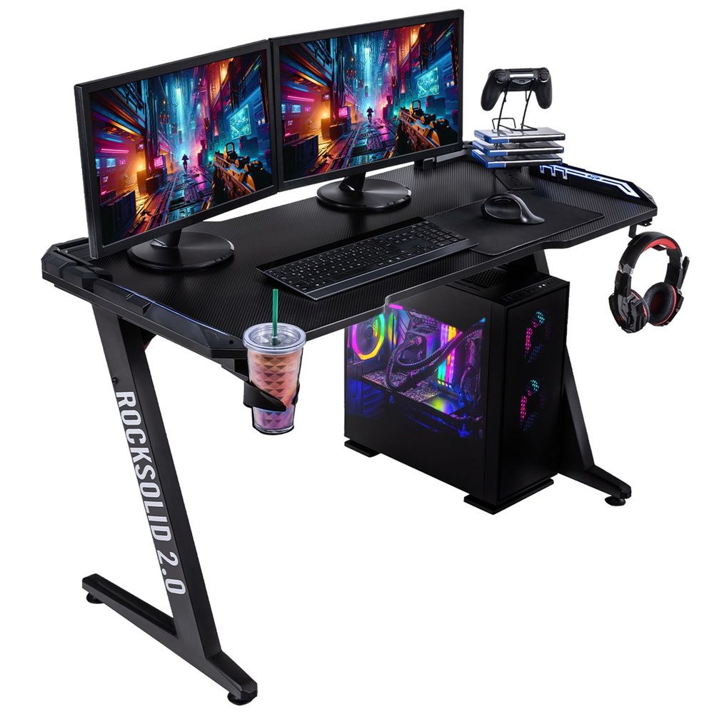 Gaming bord - Rocksolid 2.0 EVO carbon style - LED lys