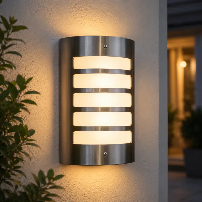 Hovedbilde Utendørs lampe i ståldesign og frostet glass