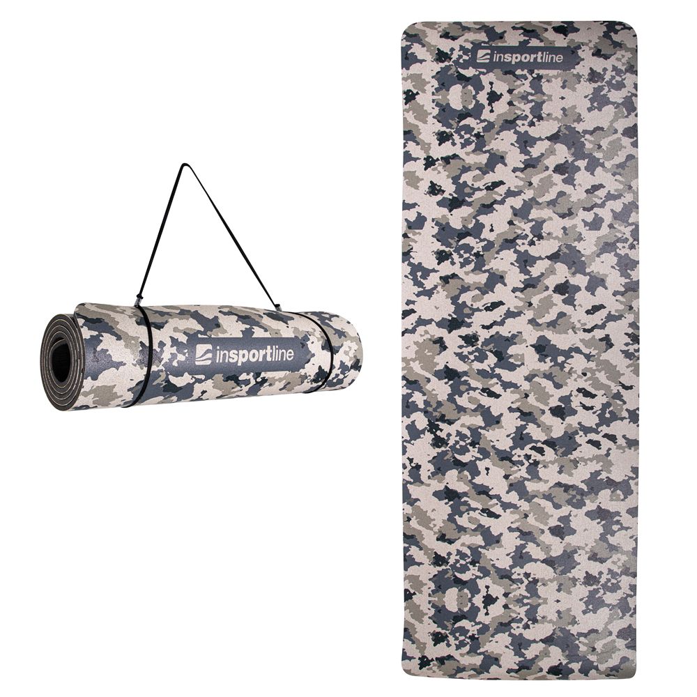 Treningsmatte Camu 173x61x0,4cm - grå/brun
