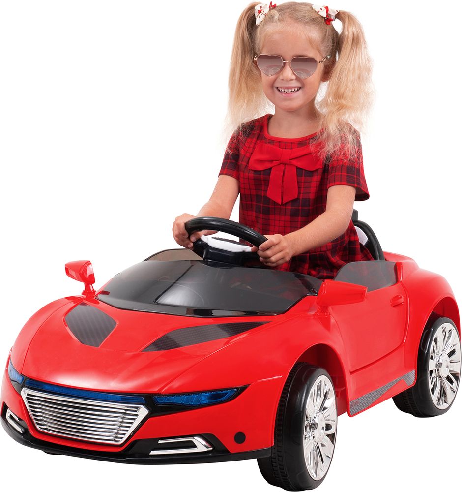 Barnebil elektrisk Spyder - hvit/rød/sort