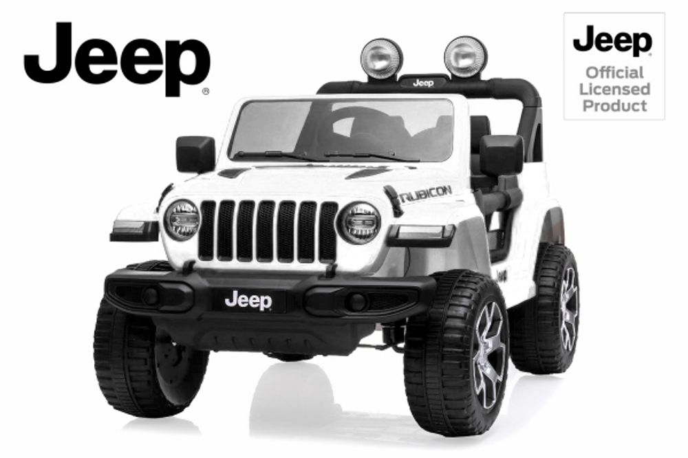 Jeep Wrangler Rubicon barnebil 12V 4x4 med LED og BT