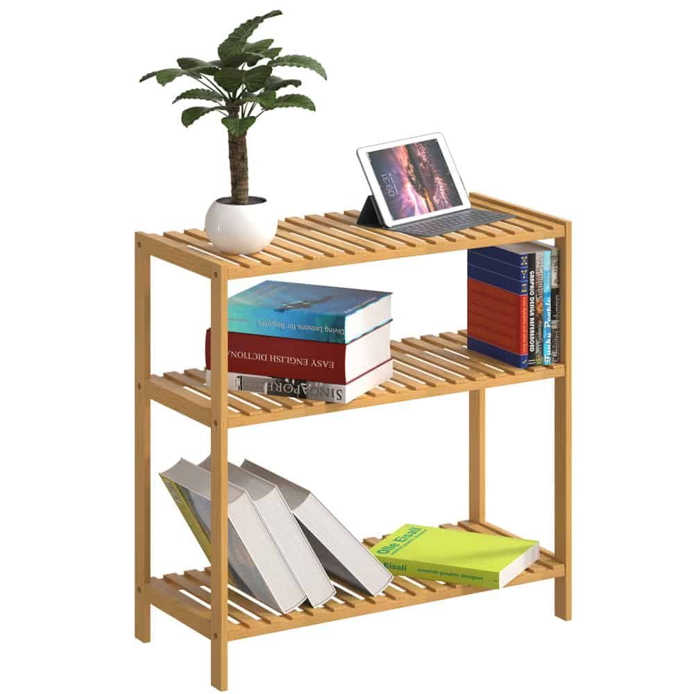 Bambushylle med 3 hyller - 66x58x26cm