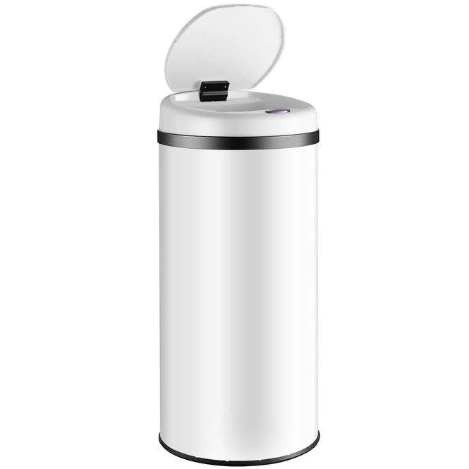 Hovedbilde Sensor søppelbøtte hvit rustfritt stål - 50 liter