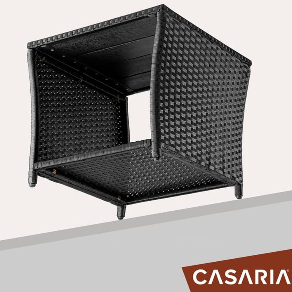 Sidebord i polyrotting Vedis 45x45x40cm sort