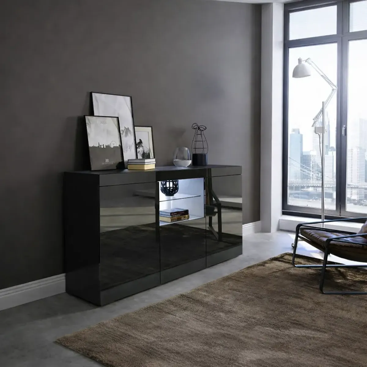 Kommode Venezia - 125cm sort