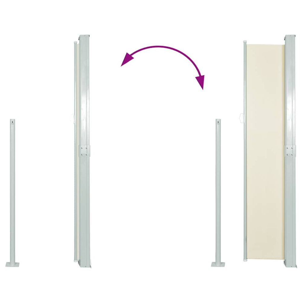 Uttrekkbar sidemarkise 140x300 cm - kremhvit