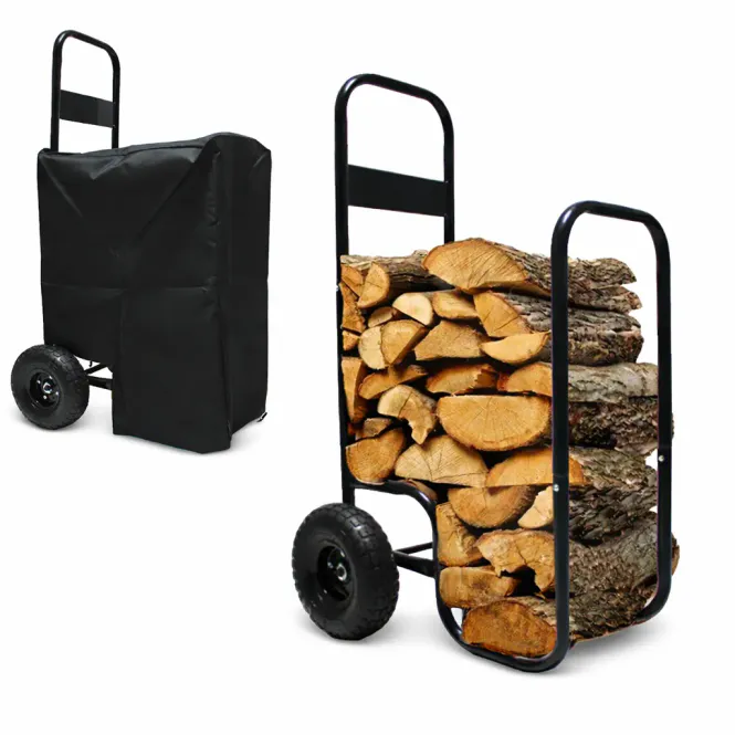 Hovedbilde Vedvogn for peisved 60 kg med trekk