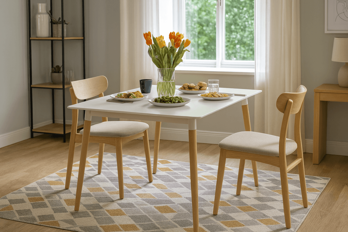 Rektangulært bord med treben - 120x80 cm