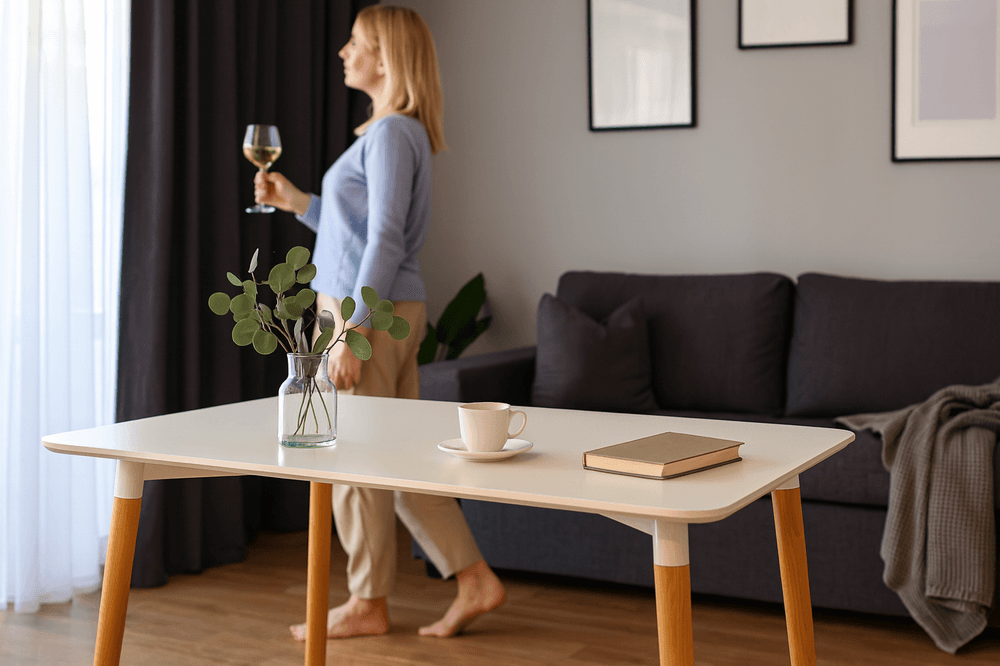 Rektangulært bord med treben - 120x80 cm