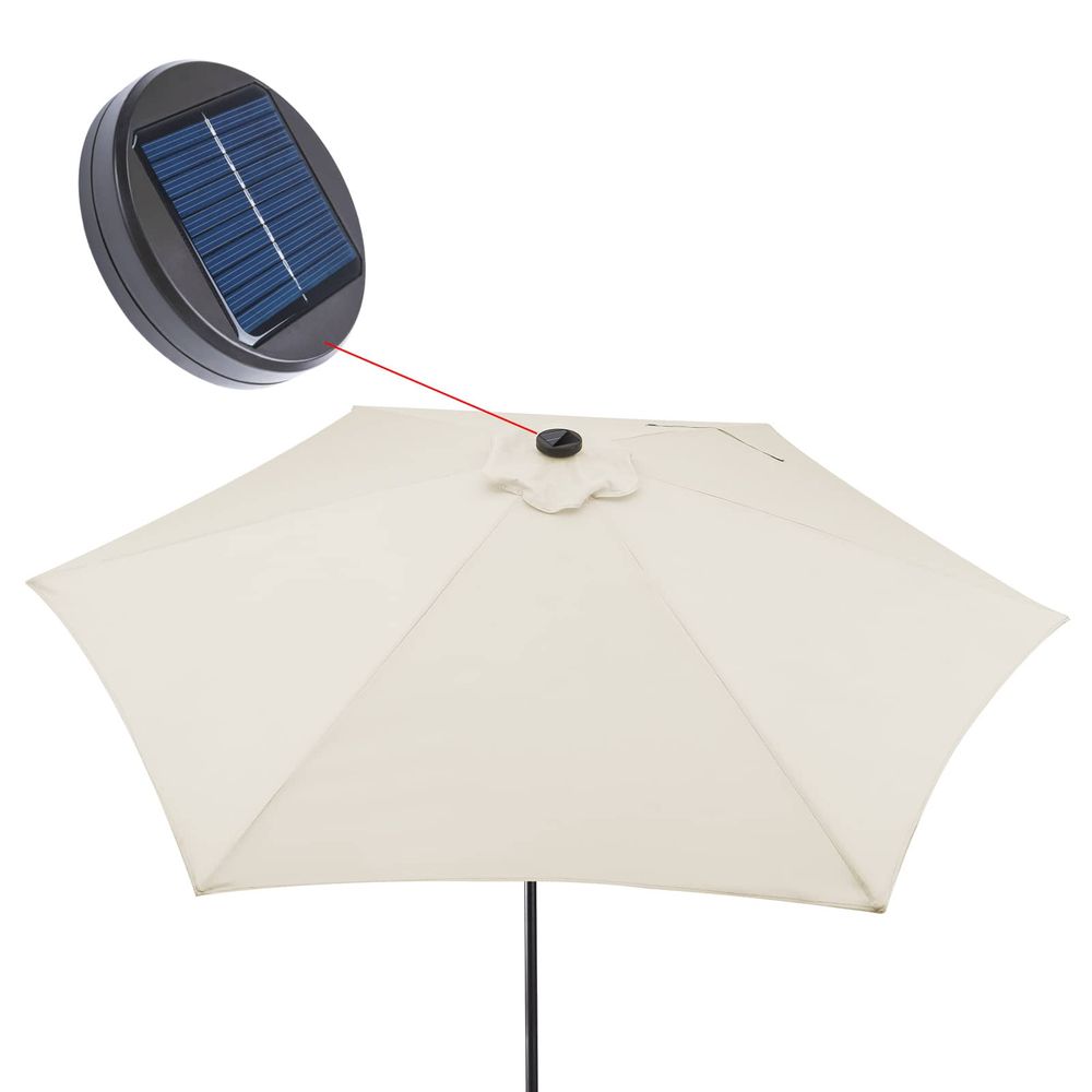 LED lys Parasoll - Florida 300cm - krem